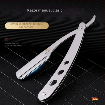 rasor manual cu design vintage, marca Steel will, neimportat, cutie cu 400 buc.