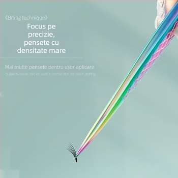 Set profesional de pensete pentru gene false – precizie înaltă, oțel inoxidabil, model diamant, marca Yihong