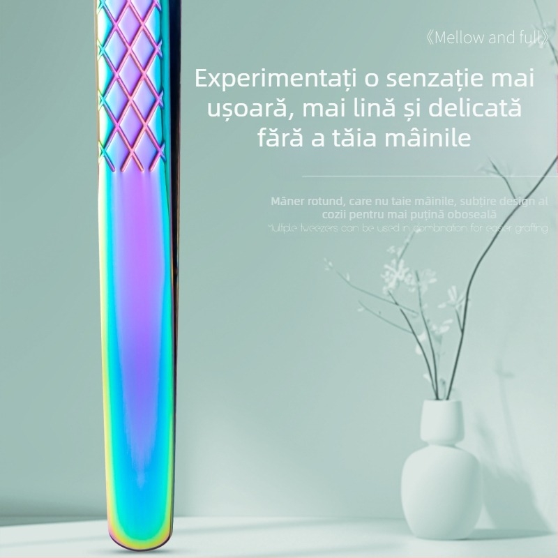 Set profesional de pensete pentru gene false – precizie înaltă, oțel inoxidabil, model diamant, marca Yihong