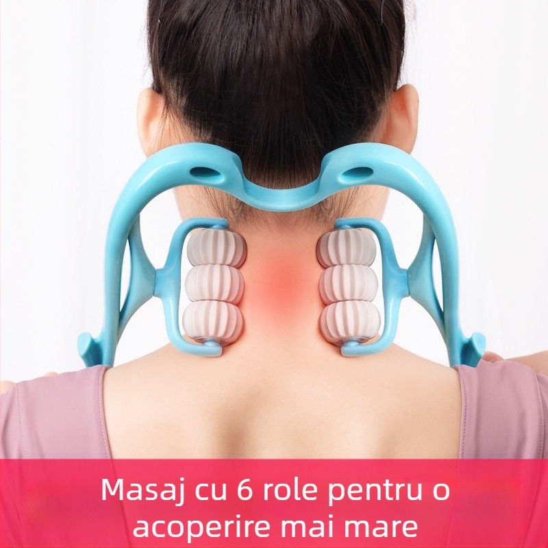 Masajer Pat Pat Le — masaj manual cu șase roți pentru gât și spate, greutate 287 g