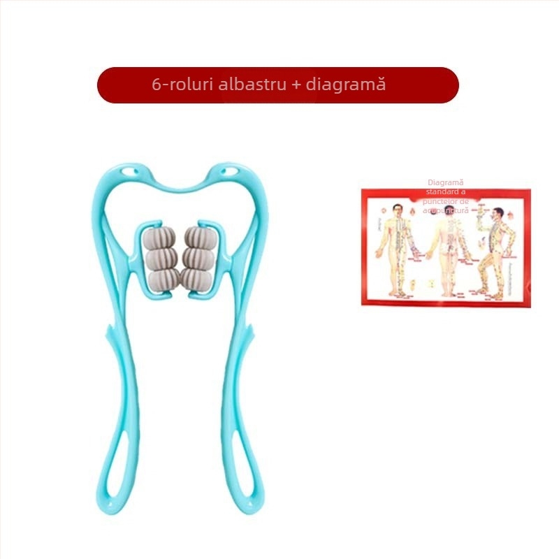 Masajer Pat Pat Le — masaj manual cu șase roți pentru gât și spate, greutate 287 g