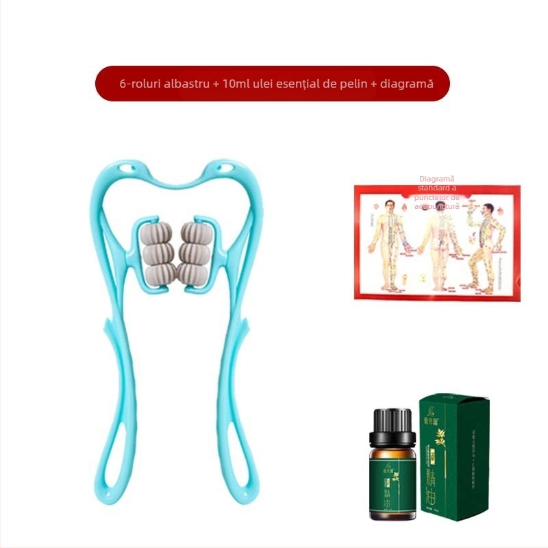 Masajer Pat Pat Le — masaj manual cu șase roți pentru gât și spate, greutate 287 g