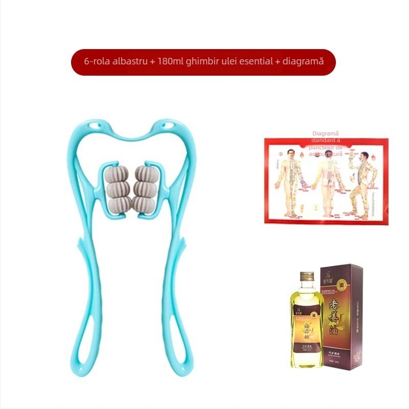 Masajer Pat Pat Le — masaj manual cu șase roți pentru gât și spate, greutate 287 g