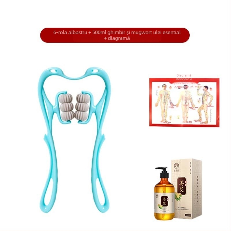 Masajer Pat Pat Le — masaj manual cu șase roți pentru gât și spate, greutate 287 g