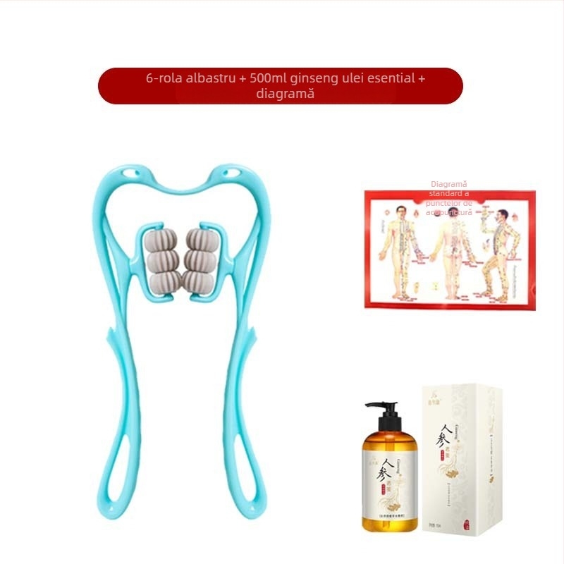 Masajer Pat Pat Le — masaj manual cu șase roți pentru gât și spate, greutate 287 g