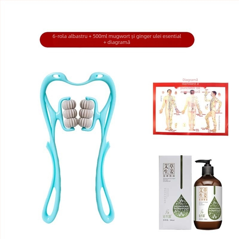 Masajer Pat Pat Le — masaj manual cu șase roți pentru gât și spate, greutate 287 g