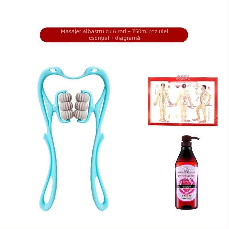 Masajer Pat Pat Le — masaj manual cu șase roți pentru gât și spate, greutate 287 g