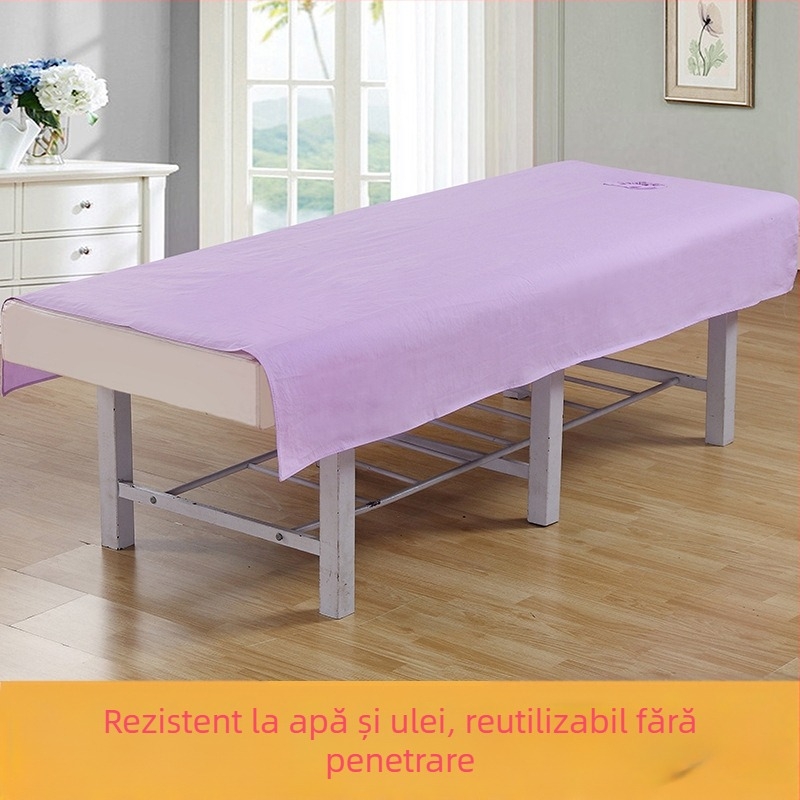 Foaie de pat pentru cosmetică, cu perforații, impermeabilă și rezistentă la ulei, amestec poliester-pamuc, personalizabil