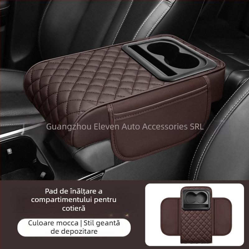 Universal panou de braț auto cu suport central pentru cot, suport pentru pahare și compartiment de depozitare; material ABS; marca Eleven; personalizabil