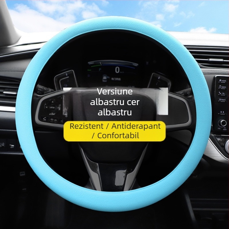 Husă de volan din silicon – absoarbe transpirația, antialunecare, compatibil cu toate modelele, moale și subțire, pentru toate sezoanele