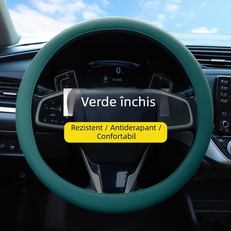 Husă de volan din silicon – absoarbe transpirația, antialunecare, compatibil cu toate modelele, moale și subțire, pentru toate sezoanele