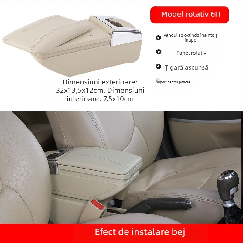 Cutie universală pentru suportul de cot auto – Centrală, Compartiment tip card, Lățime reglabilă, Plastic, 3.0 kg, Personalizare disponibilă