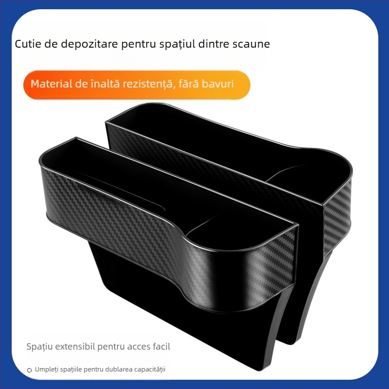Boxă de depozitare pentru spațiul dintre scaun și consola din mașină – material PP, rezistență la compresie, posibilitate de logo, etichetă privată disponibilă