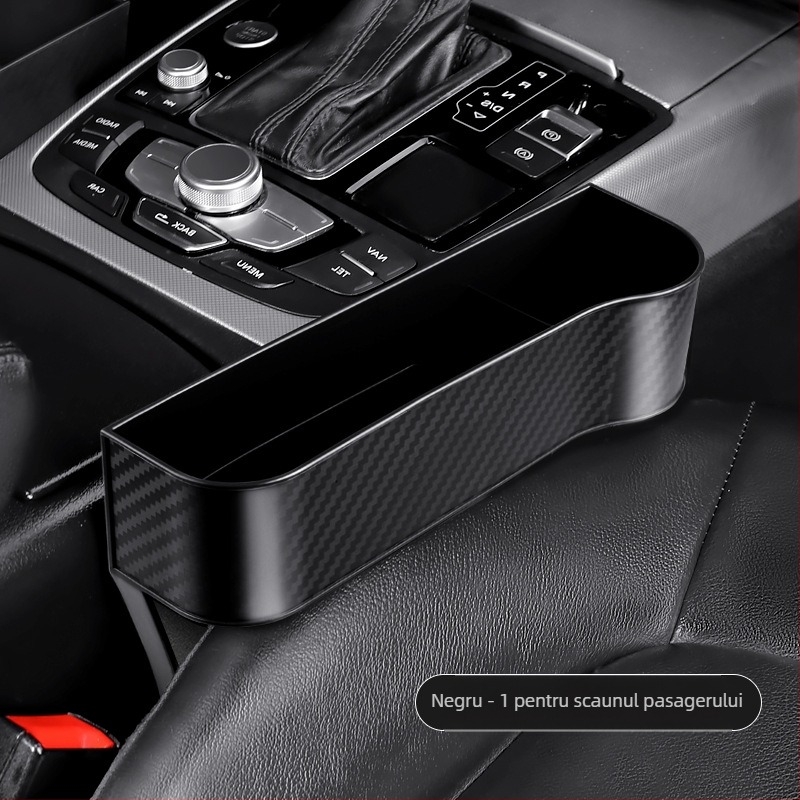 Boxă de depozitare pentru spațiul dintre scaun și consola din mașină – material PP, rezistență la compresie, posibilitate de logo, etichetă privată disponibilă