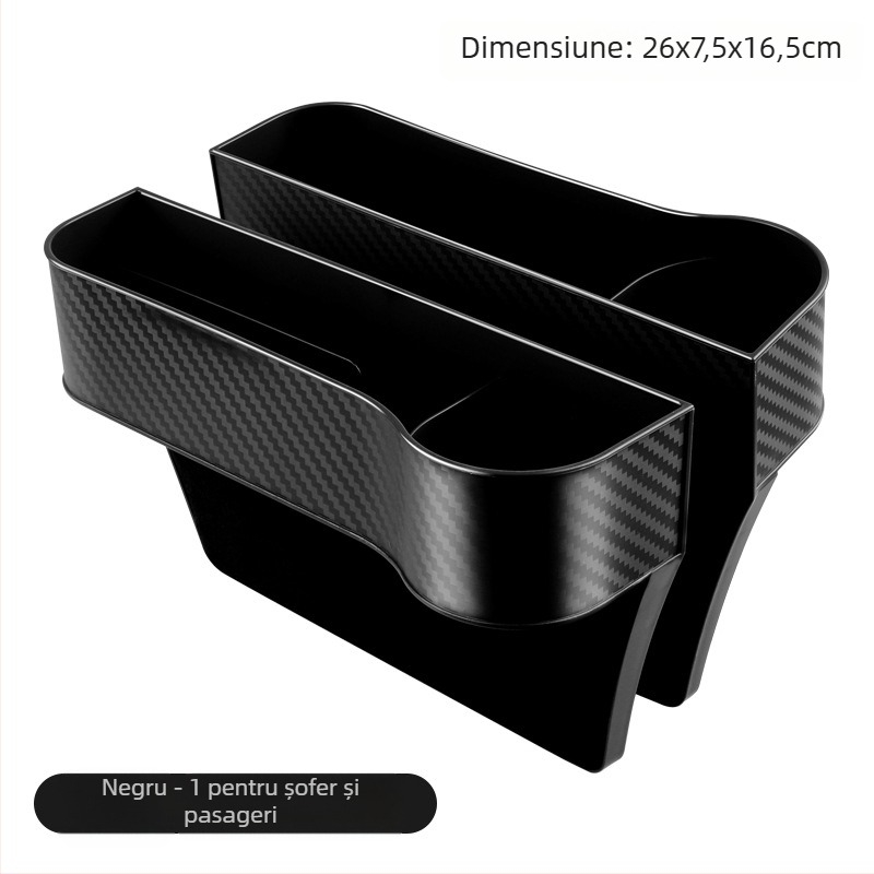 Boxă de depozitare pentru spațiul dintre scaun și consola din mașină – material PP, rezistență la compresie, posibilitate de logo, etichetă privată disponibilă