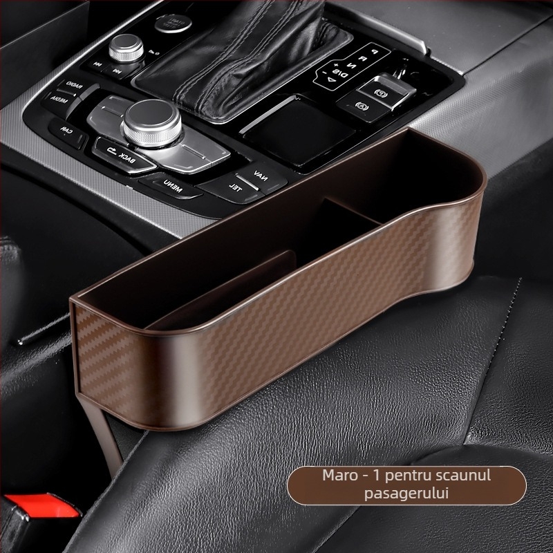 Boxă de depozitare pentru spațiul dintre scaun și consola din mașină – material PP, rezistență la compresie, posibilitate de logo, etichetă privată disponibilă