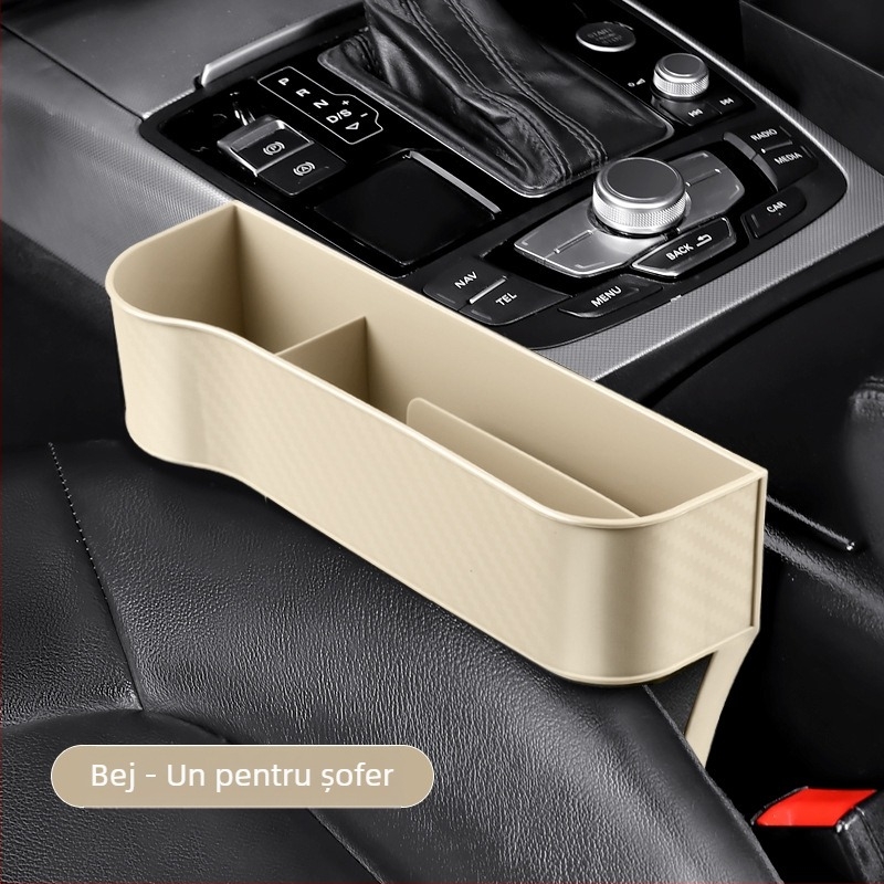 Boxă de depozitare pentru spațiul dintre scaun și consola din mașină – material PP, rezistență la compresie, posibilitate de logo, etichetă privată disponibilă