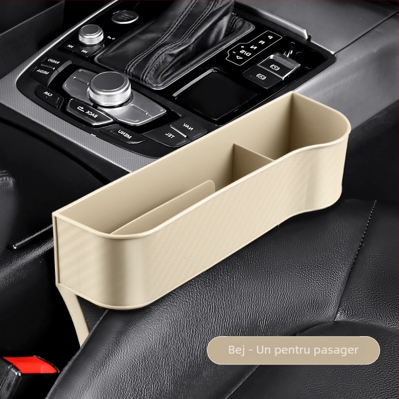 Boxă de depozitare pentru spațiul dintre scaun și consola din mașină – material PP, rezistență la compresie, posibilitate de logo, etichetă privată disponibilă