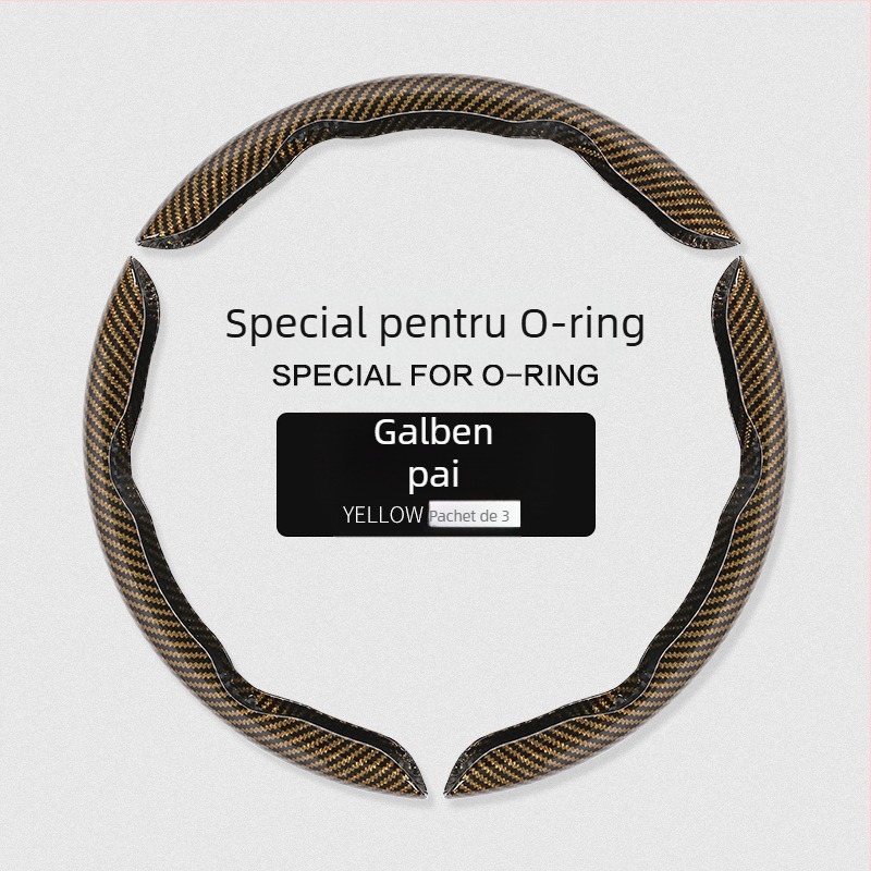 Capac volan auto cu model fibră de carbon, ultra-subțire, prindere din suede, potrivire universală pentru toate anotimpurile