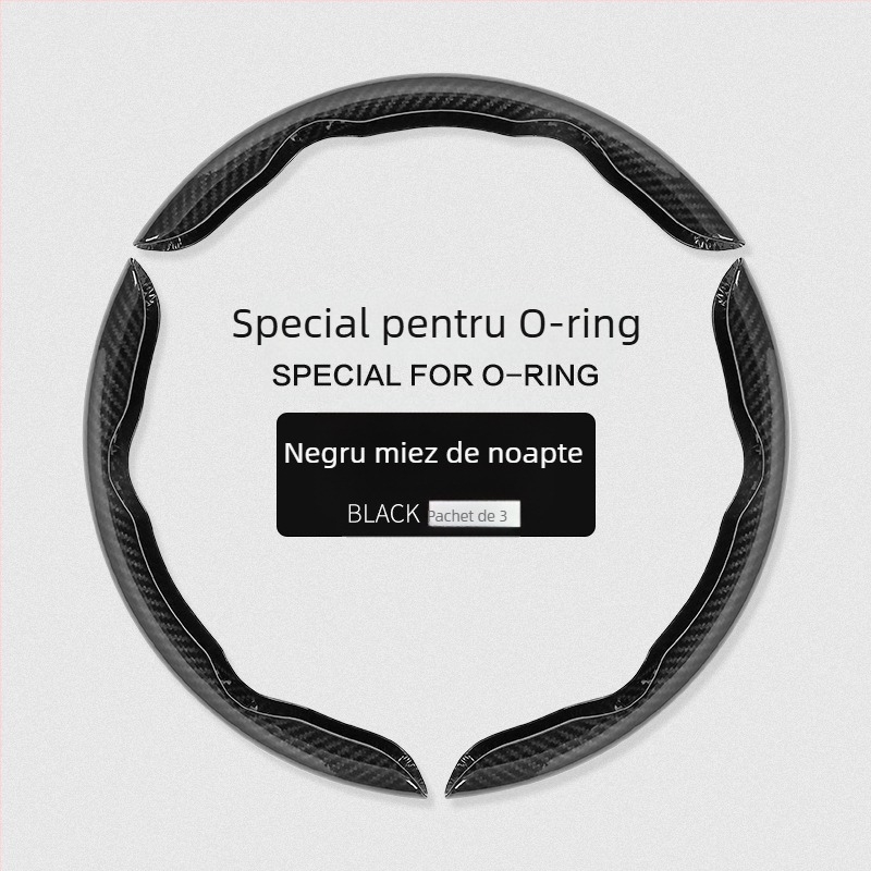 Capac volan auto cu model fibră de carbon, ultra-subțire, prindere din suede, potrivire universală pentru toate anotimpurile