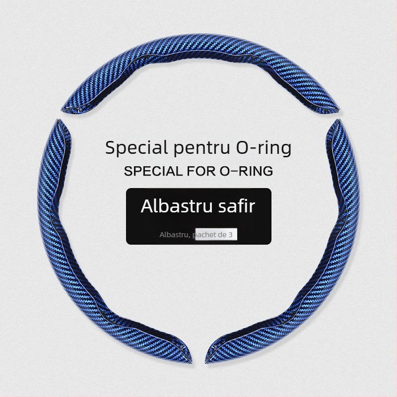 Capac volan auto cu model fibră de carbon, ultra-subțire, prindere din suede, potrivire universală pentru toate anotimpurile