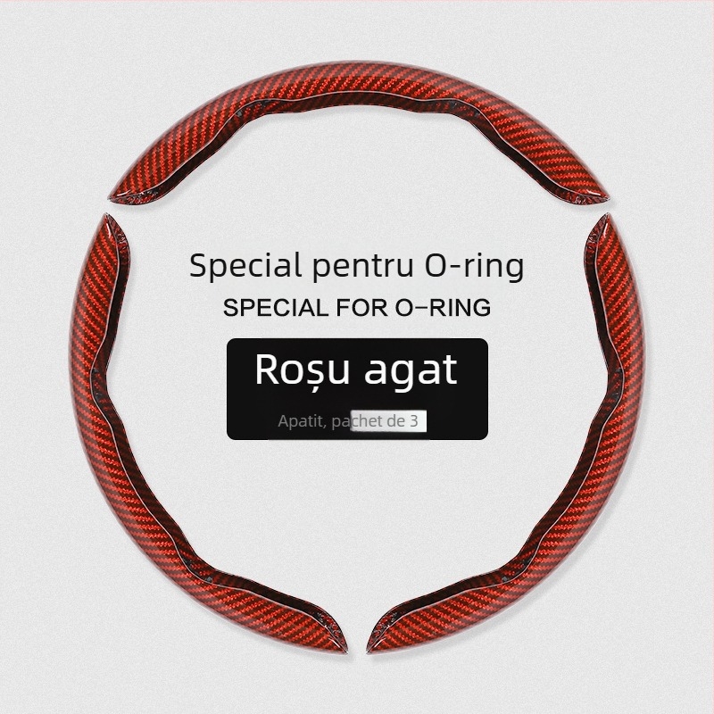Capac volan auto cu model fibră de carbon, ultra-subțire, prindere din suede, potrivire universală pentru toate anotimpurile