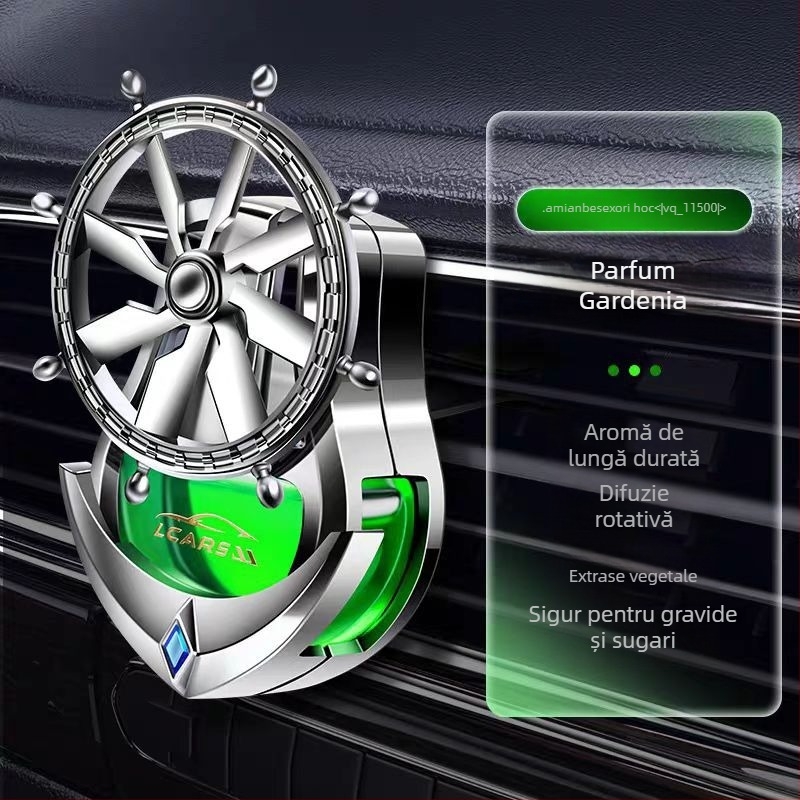 Clip de parfum pentru aerisire auto – suport rotund pentru parfum, ABS placare electrolitică, parfum floral, aromă fructată, 25-50 ml, evaporare 61-90 zile