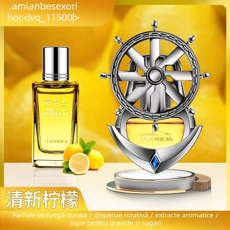 Clip de parfum pentru aerisire auto – suport rotund pentru parfum, ABS placare electrolitică, parfum floral, aromă fructată, 25-50 ml, evaporare 61-90 zile