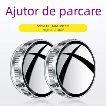 Oglindă retrovizoare circulară pentru mașină, corp metalic, oglindă plată, reglaj 180°, universal compatibil