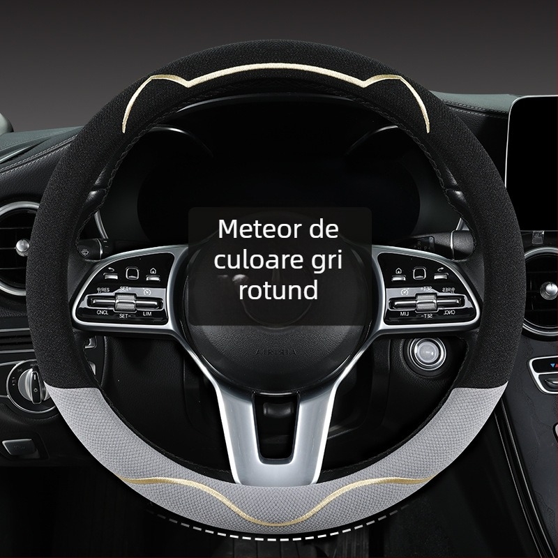 Husă volan auto, material Ice Silk respirabil, design drăguț cu urechi de pisică, montaj universal, pentru toate sezoanele (Brand: Riding Horse; Stil: Cute; Material: Ice Silk; Montaj: Universal)