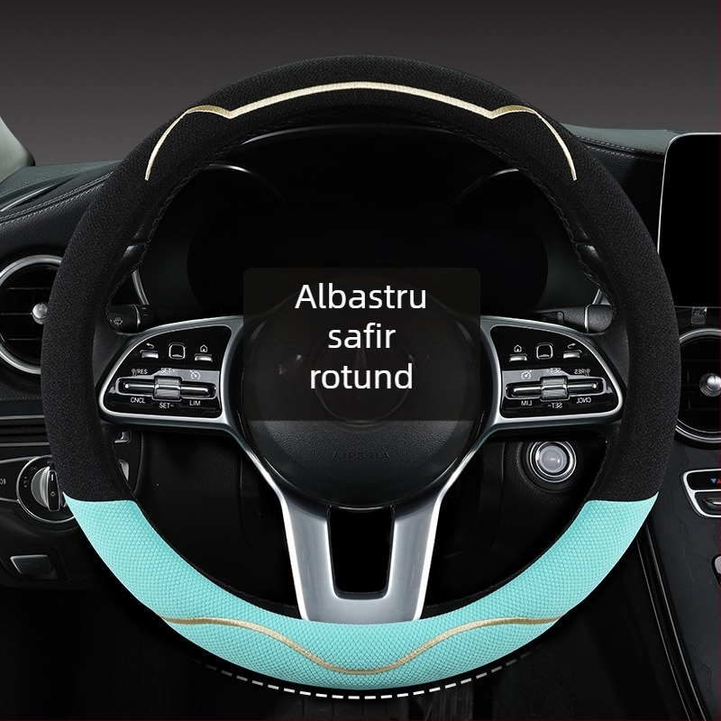 Husă volan auto, material Ice Silk respirabil, design drăguț cu urechi de pisică, montaj universal, pentru toate sezoanele (Brand: Riding Horse; Stil: Cute; Material: Ice Silk; Montaj: Universal)