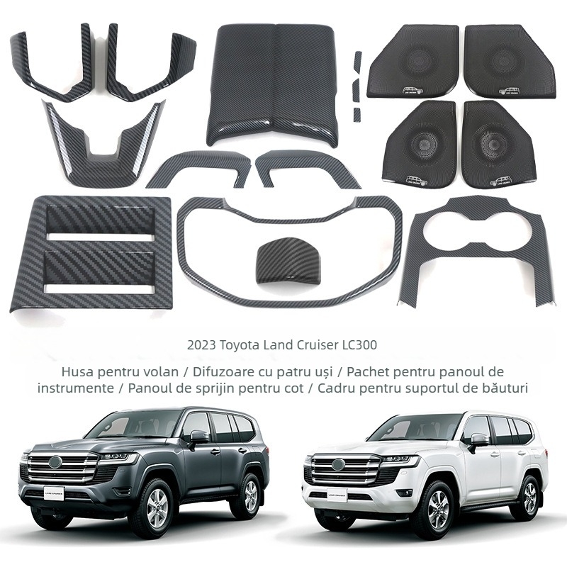 Che Anchi accesoriu interior: cutie pentru suportul de braț al volanului pentru Toyota Land Cruiser LC300; material ABS și oțel inoxidabil; model 101206