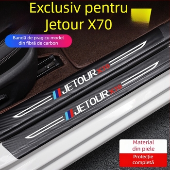 Bandă de prag anti-coliziune pentru pedale Jetto X70, piele cu textură fibră de carbon, procesare personalizată, Di Changed