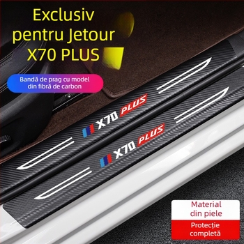 Bandă de prag anti-coliziune pentru pedale Jetto X70, piele cu textură fibră de carbon, procesare personalizată, Di Changed