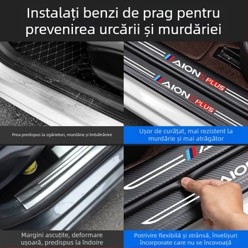 Bandă de prag anti-coliziune pentru pedale Jetto X70, piele cu textură fibră de carbon, procesare personalizată, Di Changed