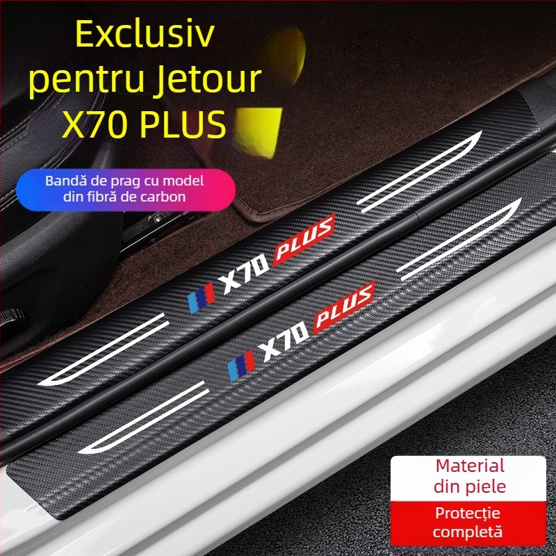 Bandă de prag anti-coliziune pentru pedale Jetto X70, piele cu textură fibră de carbon, procesare personalizată, Di Changed