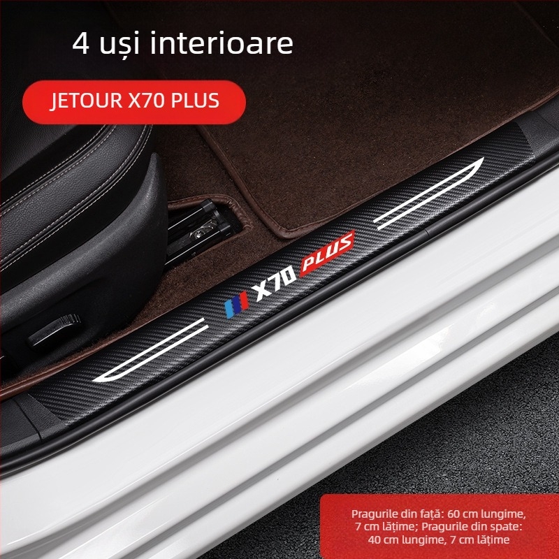 Bandă de prag anti-coliziune pentru pedale Jetto X70, piele cu textură fibră de carbon, procesare personalizată, Di Changed