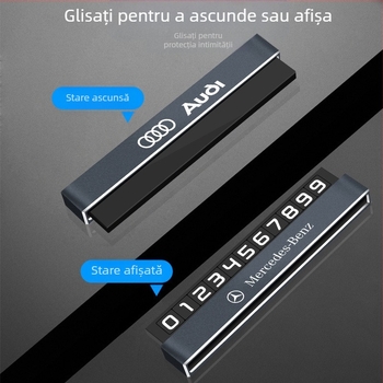 Double heng semn parcare metalic pentru interiorul mașinii – personalizabil cu imprimare logo