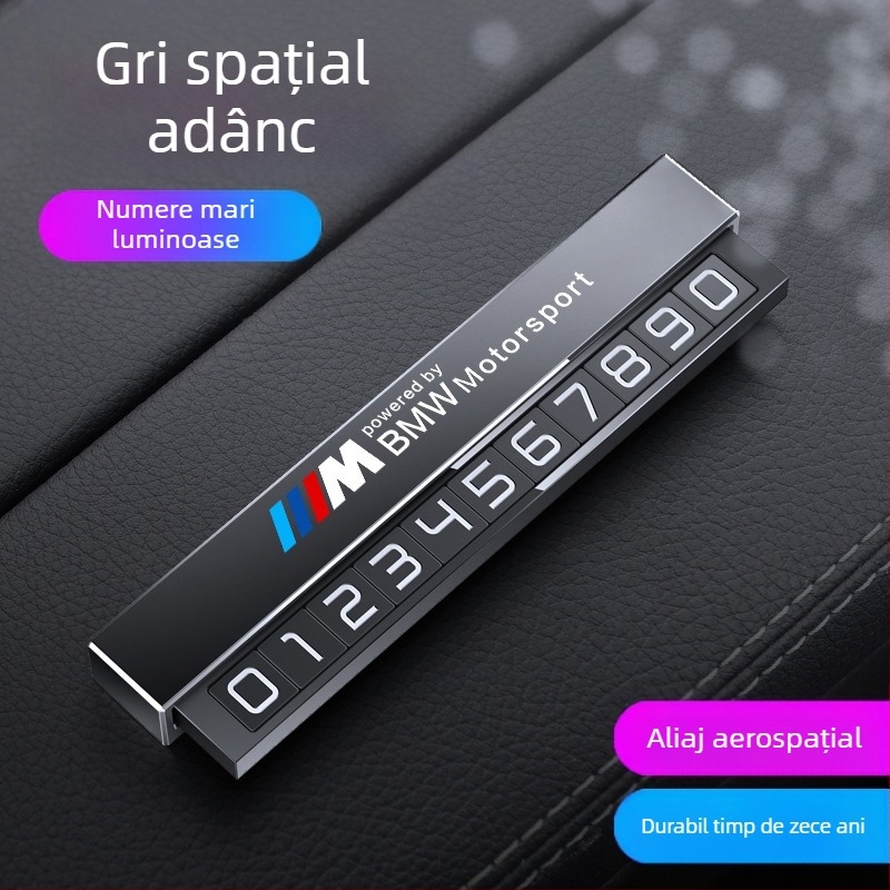 Double heng semn parcare metalic pentru interiorul mașinii – personalizabil cu imprimare logo