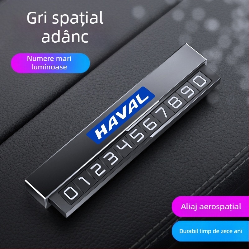 Double heng semn parcare metalic pentru interiorul mașinii – personalizabil cu imprimare logo