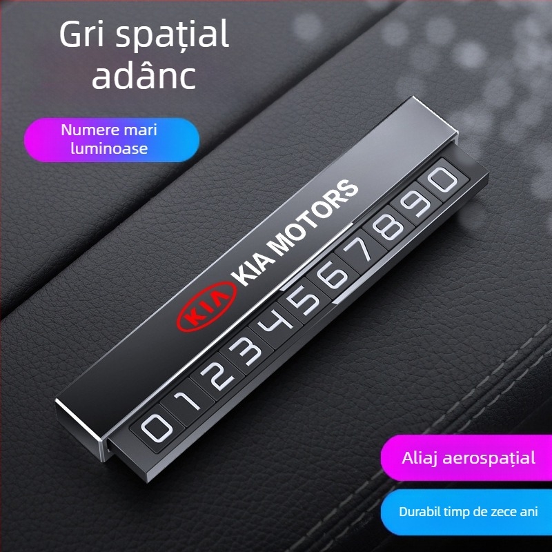 Double heng semn parcare metalic pentru interiorul mașinii – personalizabil cu imprimare logo