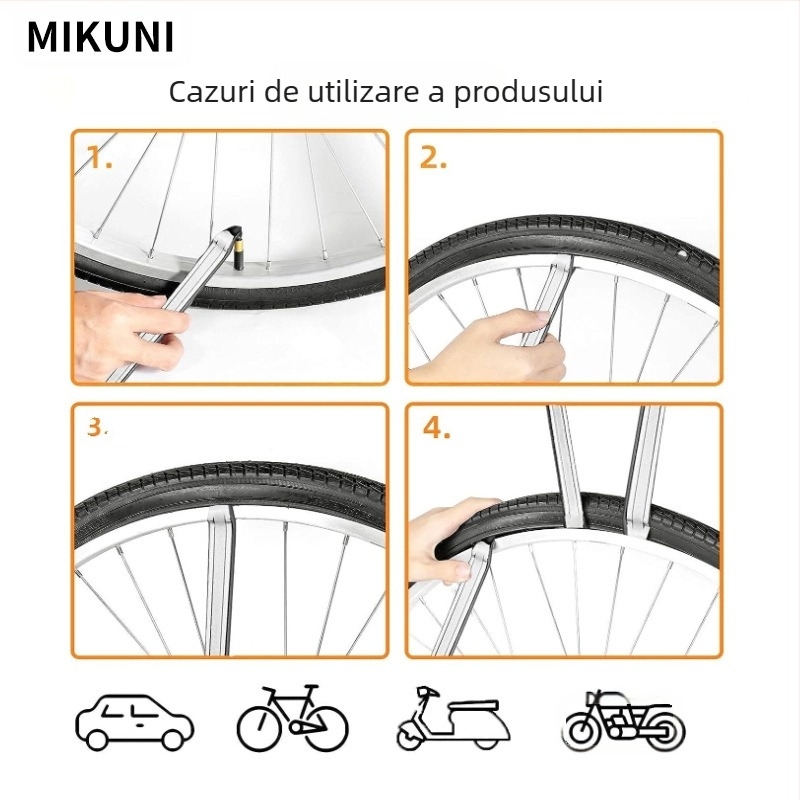 Unealtă de demontare a anvelopelor - crobară MIKUNI RG5024, oțel carbon, capete rotunde și plate, rezistentă la explozie, pentru mașină