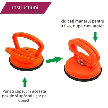 Cupă de vid pentru reparații la denivelări auto, cu o singură clemă, tracțiune mare, pentru sticlă și plăci ceramice; materiale ABS și cauciuc