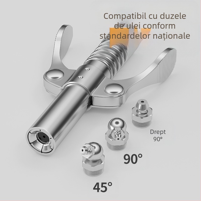 Duza de ungere cu închidere prin clemă, pentru presiune înaltă, din oțel inox, 17000 psi, accesoriu pentru pistol de ungere manual pneumatic