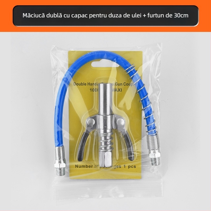 Duza de ungere cu închidere prin clemă, pentru presiune înaltă, din oțel inox, 17000 psi, accesoriu pentru pistol de ungere manual pneumatic