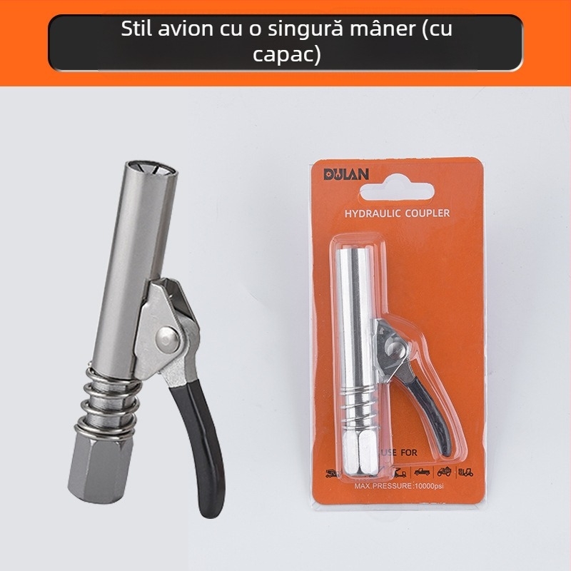 Duza de ungere cu închidere prin clemă, pentru presiune înaltă, din oțel inox, 17000 psi, accesoriu pentru pistol de ungere manual pneumatic