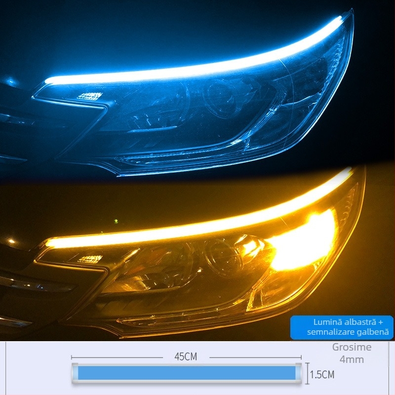 Lumină LED sprâncene pentru motocicletă – model Motorcycle Scanning Water Light, material Acrilic, putere 5, durată de viață 10000 h