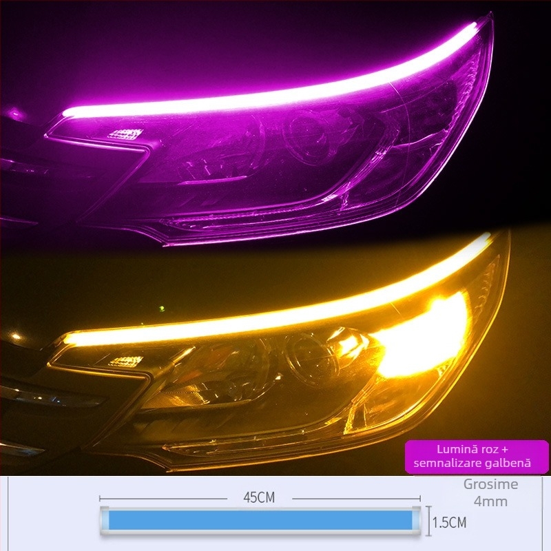 Lumină LED sprâncene pentru motocicletă – model Motorcycle Scanning Water Light, material Acrilic, putere 5, durată de viață 10000 h