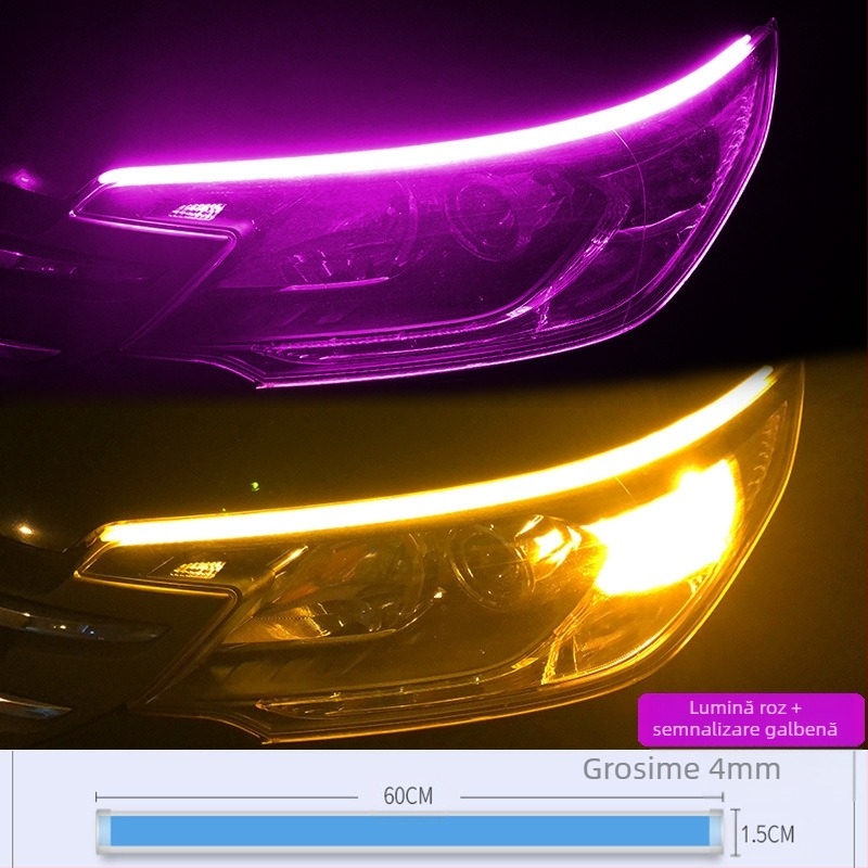 Lumină LED sprâncene pentru motocicletă – model Motorcycle Scanning Water Light, material Acrilic, putere 5, durată de viață 10000 h