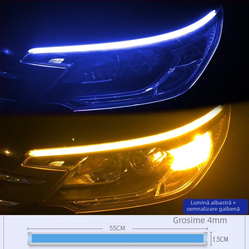 Lumină LED sprâncene pentru motocicletă – model Motorcycle Scanning Water Light, material Acrilic, putere 5, durată de viață 10000 h